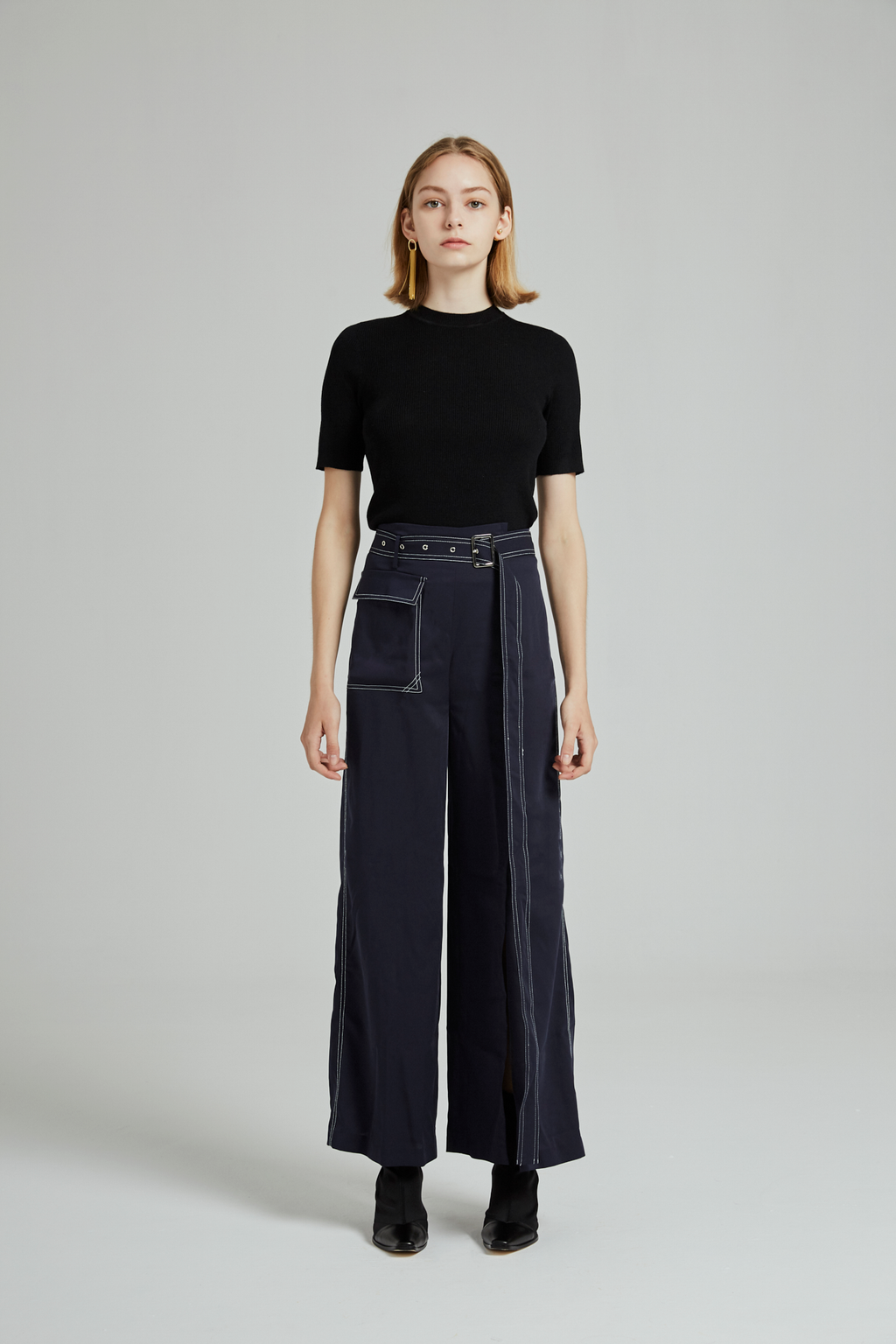 HIGH WAIST PANTS WITH BELT