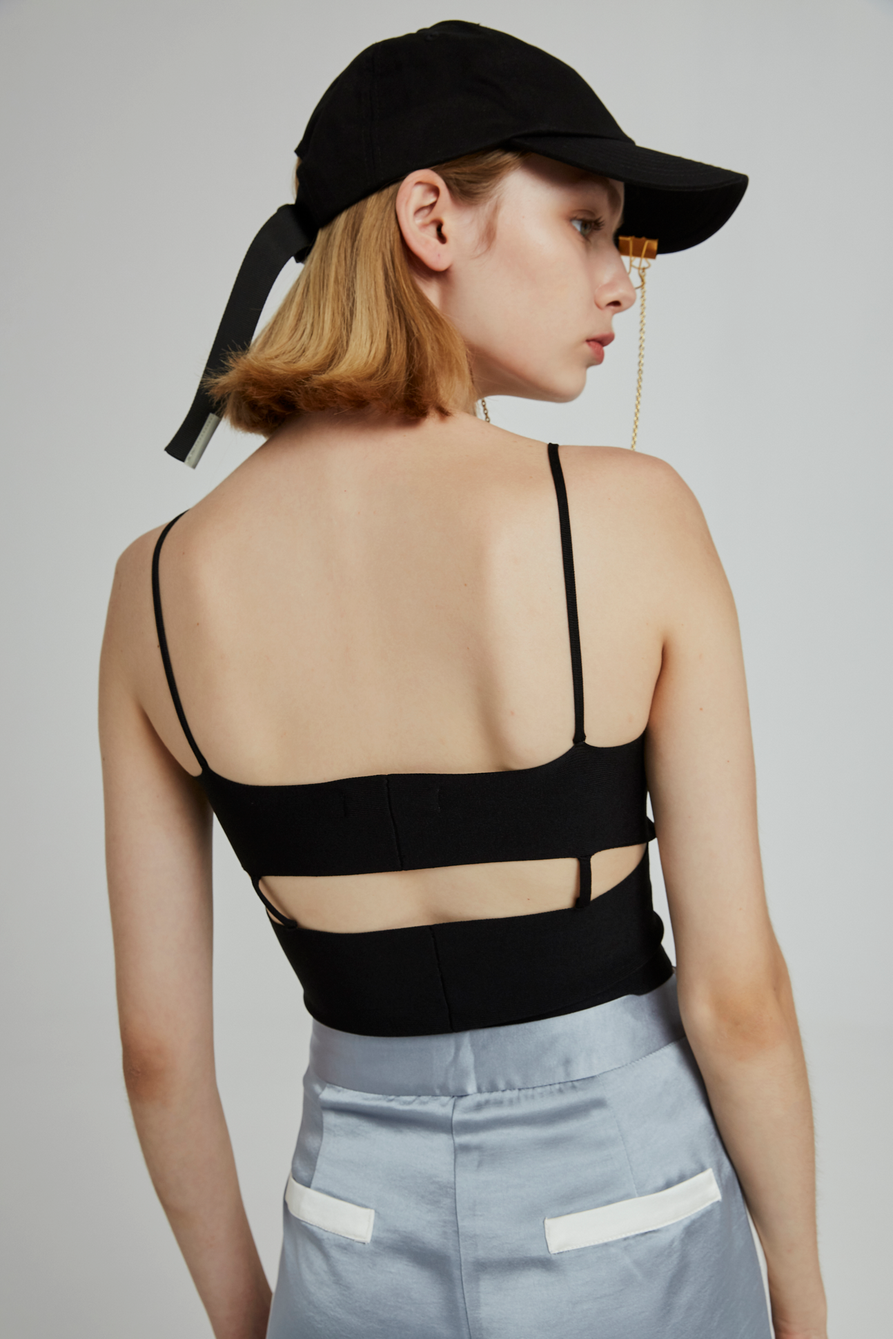 BLACK KNIT CAMISOLE
