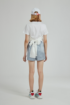 BLUE SILK SHORTS