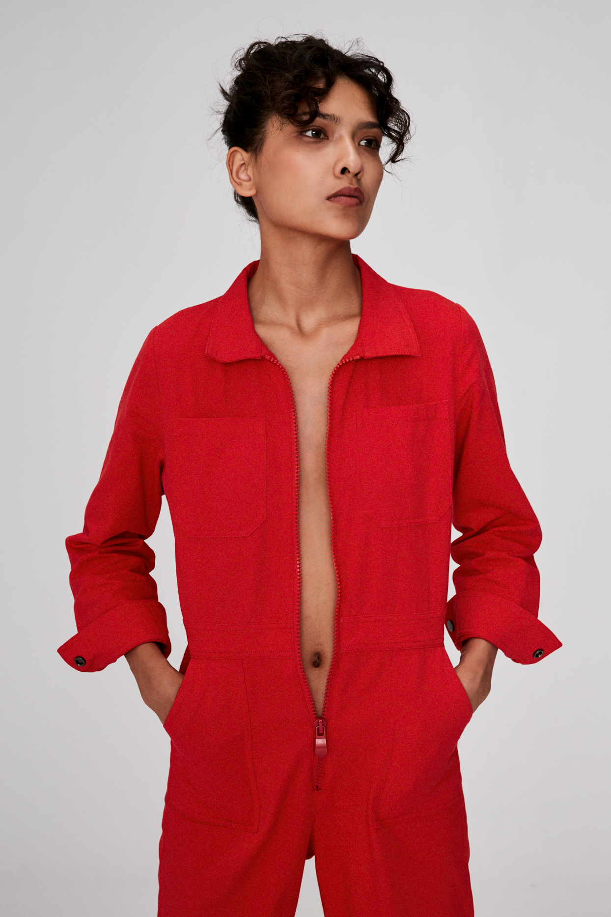 RED UNIFORM JUMPSUIT