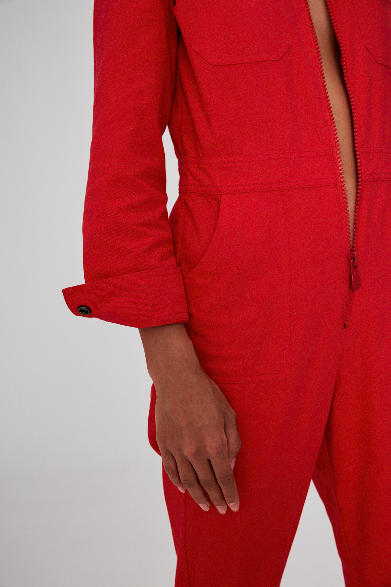RED UNIFORM JUMPSUIT