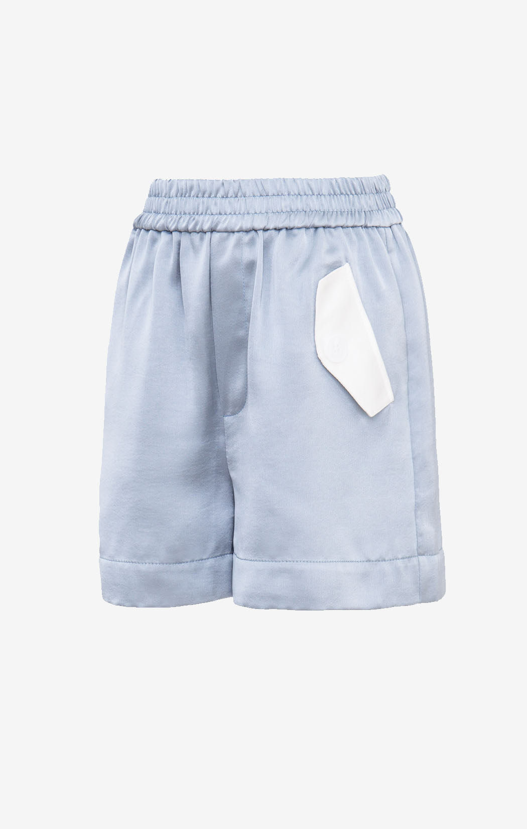 BLUE SILK SHORTS